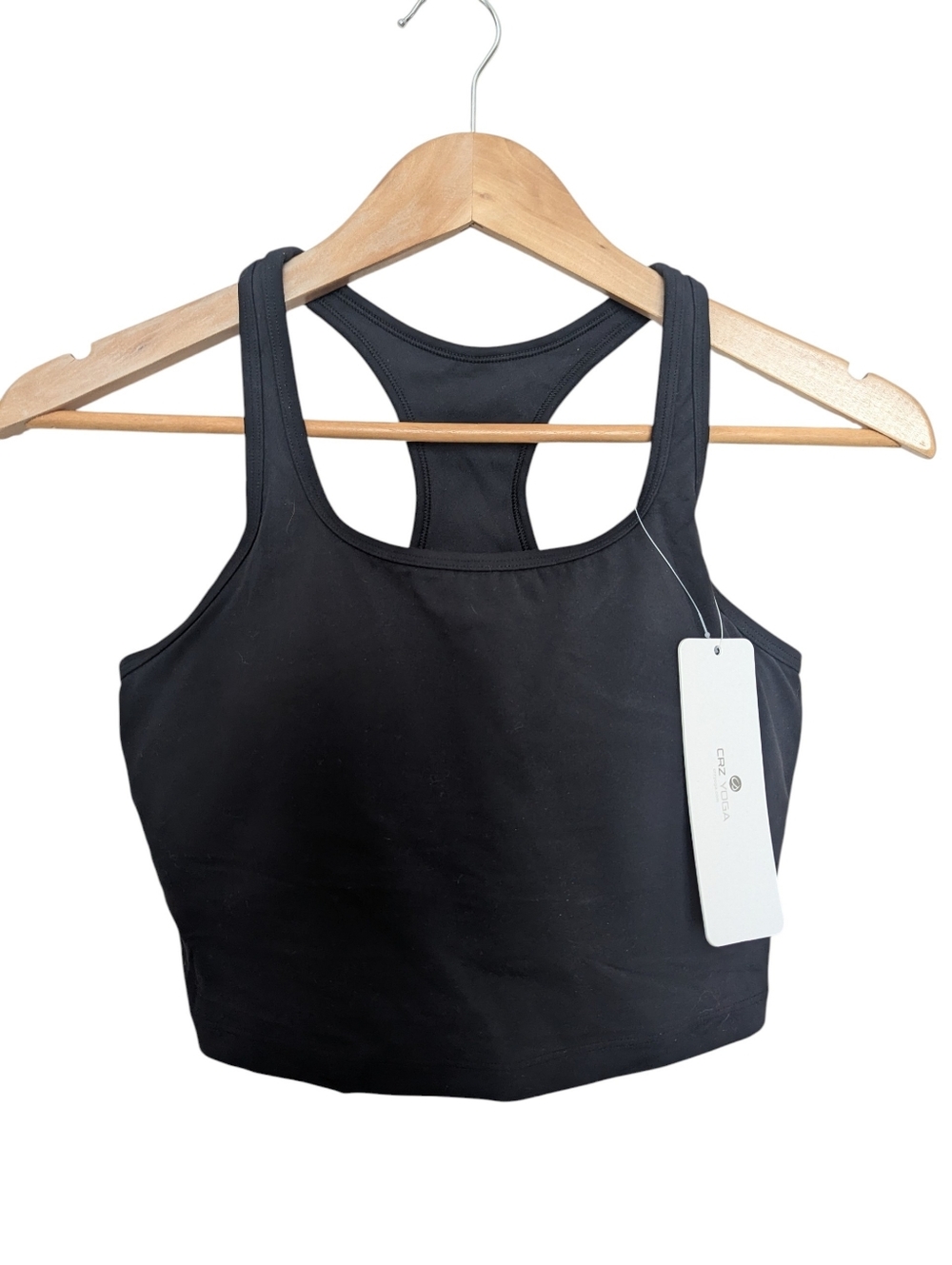 CRZ Yoga Black Racerback Yoga Bra Small